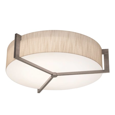 Afx Apex 15'' Flush Mount - Weathered Grey Finish - Jute Shade APF1524MBWG-JT